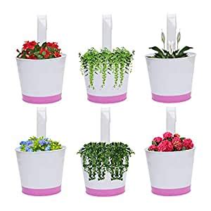 The Art House Metal Round Railing Planter - Flower Pot, Wall Planter ...