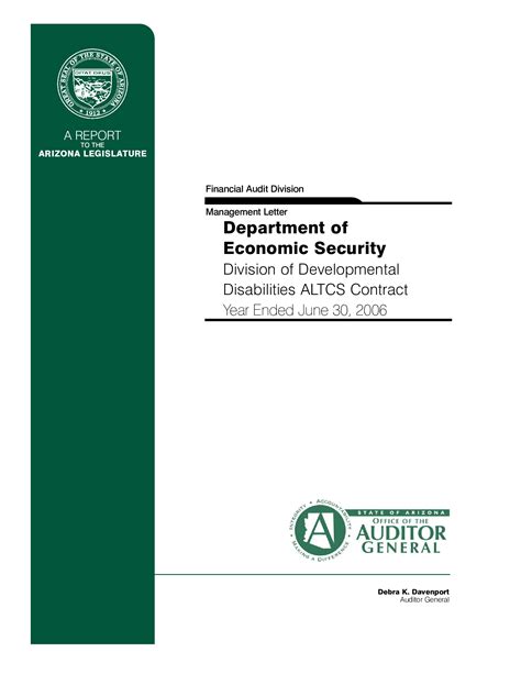 Department of Economic Security, Division of Developmental Disabilities ...