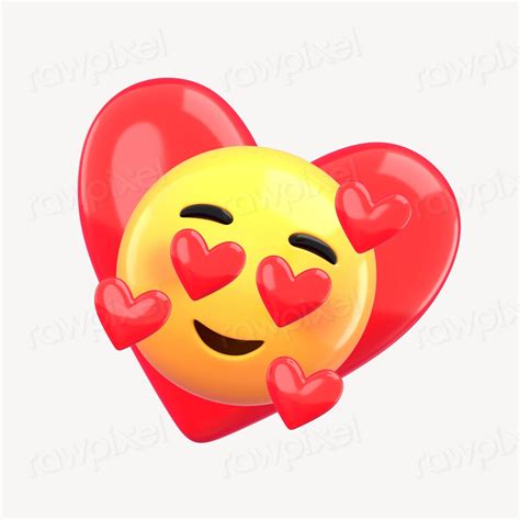 3D falling love emoticon, heart-eyes | Free Photo - rawpixel