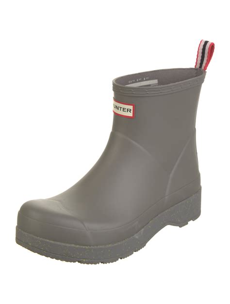 Hunter Rubber Rain Boots - Grey Boots, Shoes - WH838438 | The RealReal