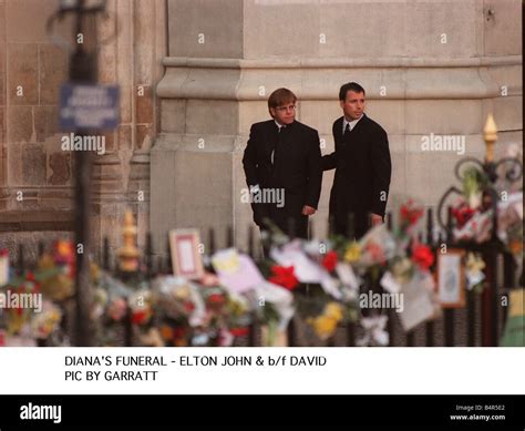 Princess Diana Funeral 6 September 1997 Elton John singer arriving at ...