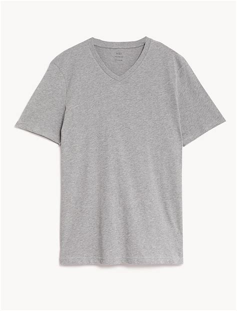 Buy Pure Cotton V-Neck T-Shirt at Marks & Spencer
