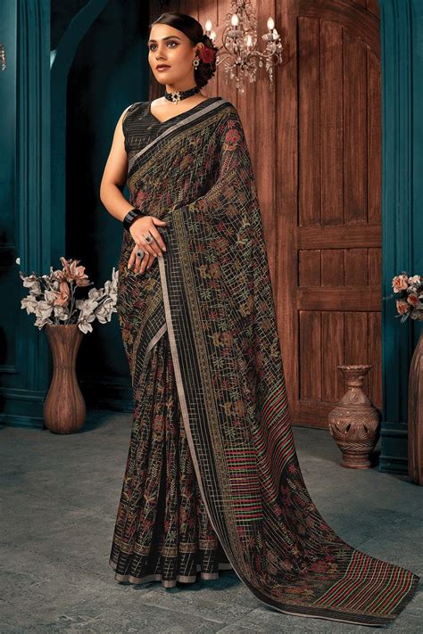 Shop Trendy Black Sarees Online @Best Price | Karagiri