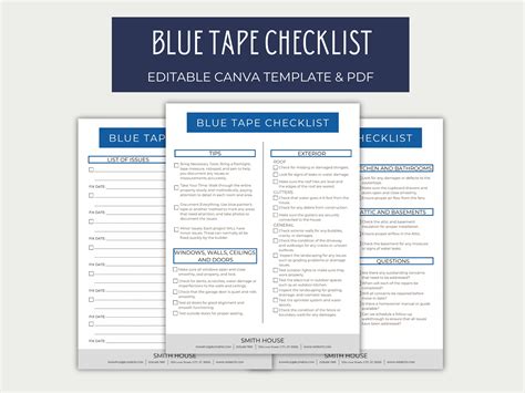 New Home Walk-through Checklist, Blue Tape Home Construction Checklist ...