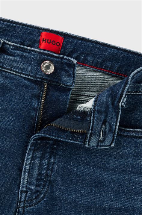 HUGO - Skinny-fit jeans in blue stretch denim - Dark Blue
