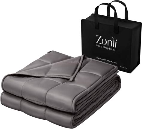 Amazon.com: ZonLi Cooling Weighted Blanket (60"x80", 15lbs, Grey) Queen ...