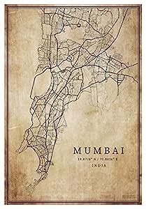 Tesseract Design Labs Map Wall Poster (13X19 inches - 300 GSM) - Mumbai ...
