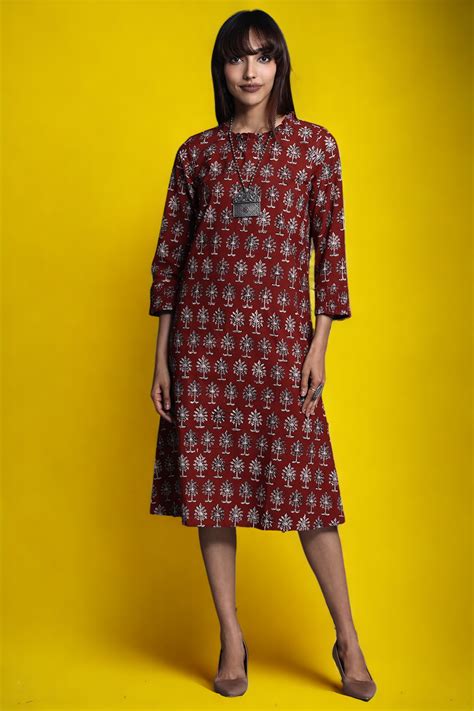 shift dress with smocked sleeves - madder oasis & periyar grove - maati ...