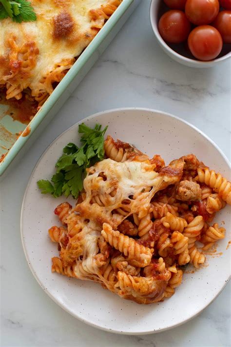 The Best Sausage Pasta Bake (Easy Dinner Recipe) | Hint of Healthy