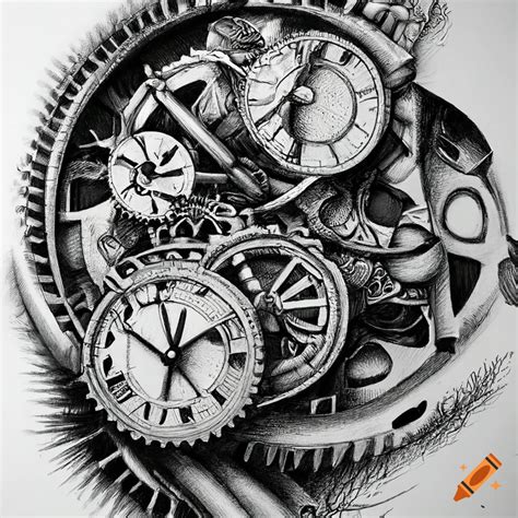 Mechanical Clocks Drawings at Tristan Wilkin blog
