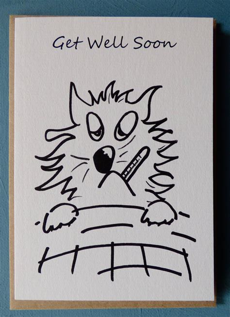 GET WELL SOON- -greetings Card-- Animal Card-funny -cat-get Well - Etsy UK