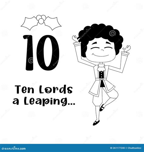 Outlined the 12 Days of Christmas - 10Th Day - Ten Lords a Leaping ...