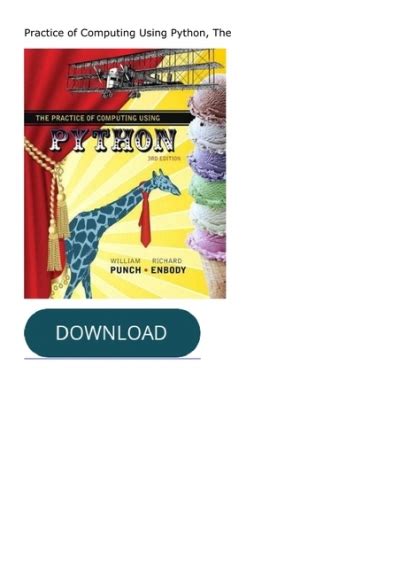 Image result for The Practice of Computing Using Python PDF Free