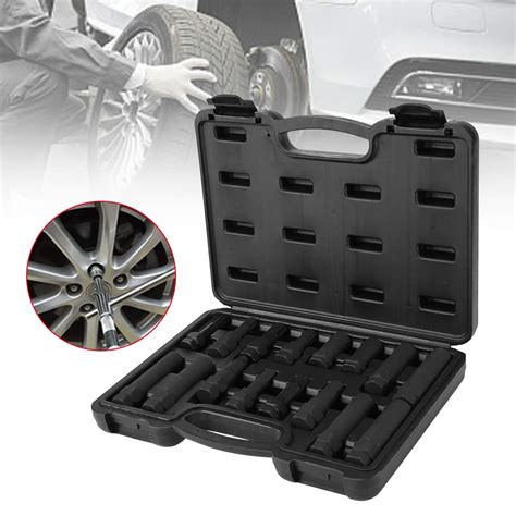 Buy 16 pcs Universal Car Wheel Locking Lug Nut Master Set Lock Key ...