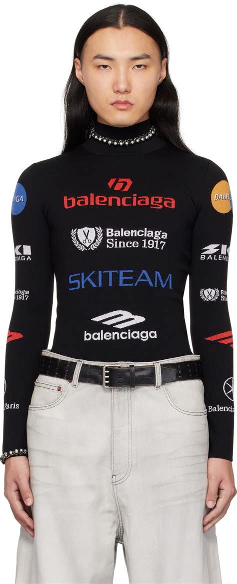 Balenciaga Black Ski Long Sleeve Fitted Turtleneck Balenciaga