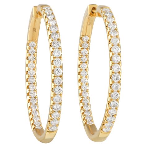 LB Exclusive 18Karat Yellow Gold 5.0Carat Diamond Inside-Out Hoop ...