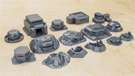 BOLT ACTION - 17 Bunkers of WW2 (scale 1:56) by Wargame3D - MiniHoarder