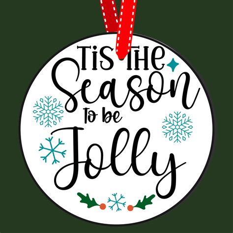 Tis the season to be jolly. Round Christmas Sign. Christmas Greeting ...