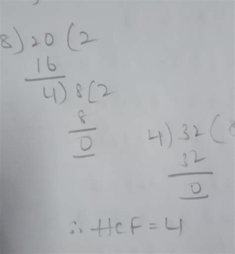 find the hcf if 8 , 20 ,32pls help me - Brainly.in