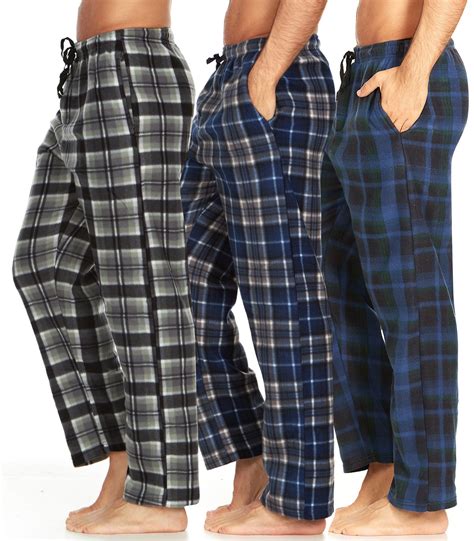 DARESAY Mens 3 Pack Pajama Pants for Men, Microfleece Pajama Pants, Men ...
