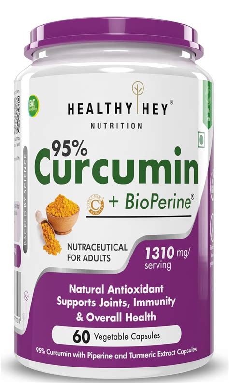 HealthyHey Nutrition Curcumin with Bioperine 1310mg (Ultra Pure ...