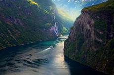 Wallpapers Photo by Photography Nature Landscape Mountains Ship Fjord Wallpapers Photo