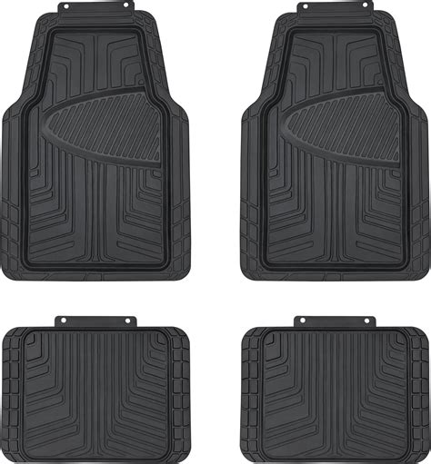 Amazon Basics 4-Piece Premium Rubber Floor Mat for Cars, SUVs and ...