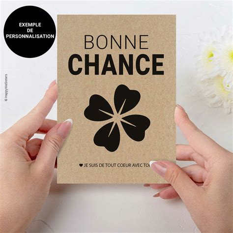 Carte Bonne Chance personnalisable - CARTES PAR OCCASION/ENCOURAGEMENTS ...