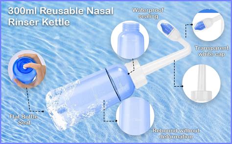 HANNEA® Nasal Rinser Kit for Sinus & Allergy Relief, With 30 Packs ...