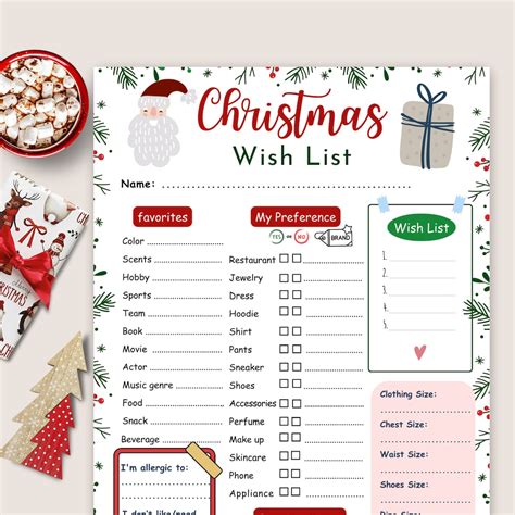 Christmas Wish List, Coworker Christmas List Template, Secret Letter ...