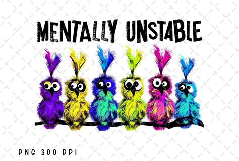 Mentally Unstable Birds Summer Funny PNG Graphic by Flora Co Studio · Creative Fabrica
