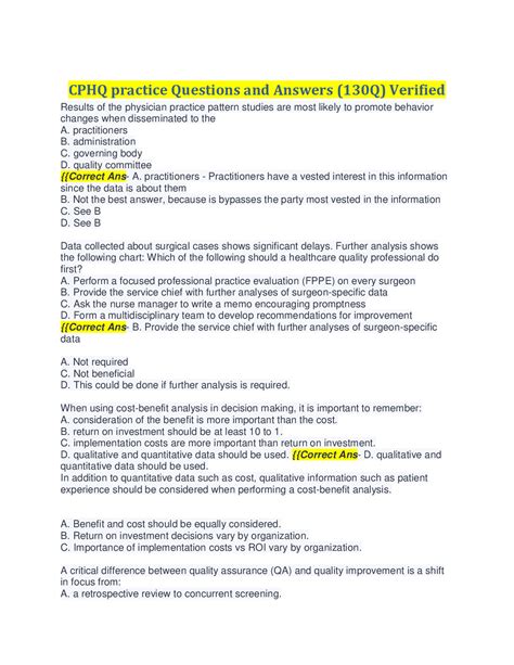 CPHQ Practice Questions 的图像结果