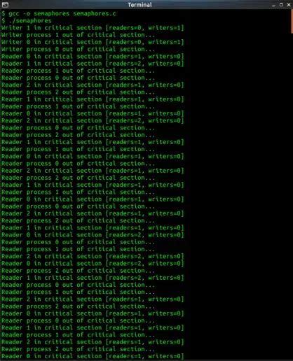 Reader Writer Problem Using Semaphores in C 的图像结果