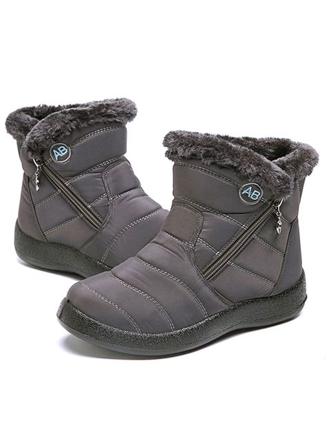 Tenmix Women's Comfortable Mid Zippered Waterproof Snow Boots, Wide ...