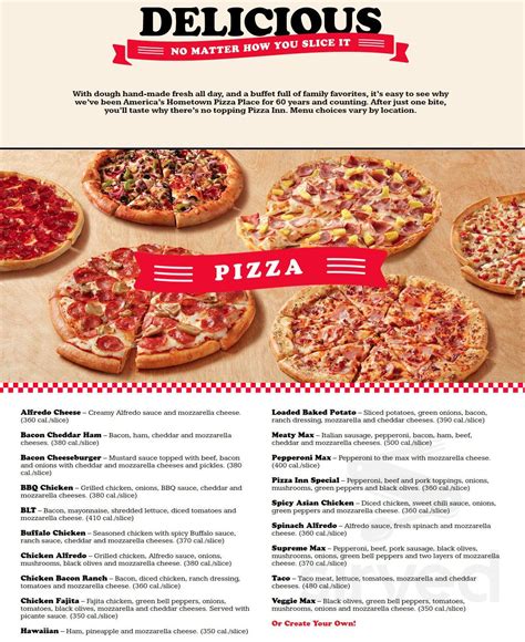 Menu for Pizza Inn in Goldsboro, NC | Sirved
