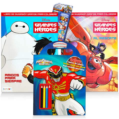 Buy Power Rangers and Big Hero 6 Coloring Book Set ~ 2 Libros de ...