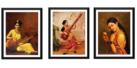 Set Of 3 Raja Ravi Varma Paintings - Indian Art - Best Of Raja Ravi ...