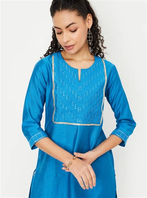 Buy Women Sequinned Yoke Straight Kurta Online at just Rs. 599.0 ...