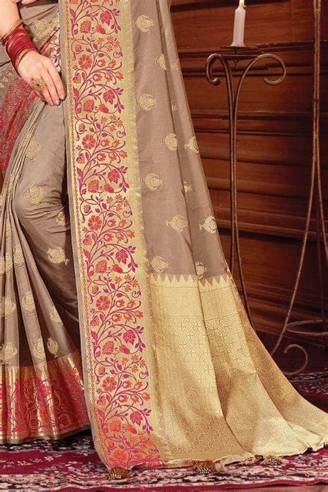 Buy Tortilla Brown Banarasi Saree 30687 Online | Karagiri