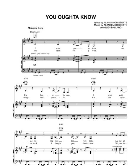 You Oughta Know by Alanis Morissette Sheet Music - Meta-chords