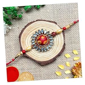 Buy Ria Designer Sunflower Rakhi with Roli Chawal Pack | Traditional ...