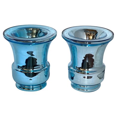 Pair of Mercury Glass Vases by Varnish For Sale at 1stDibs