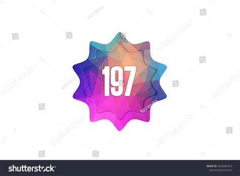 3D Number 197 with modern pattern isolated on white color background ...