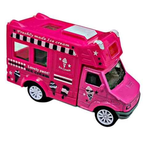 RUHANI Loveiy Sweet Ice Cream Metal Truck Car Toy Die Cast Pull Back ...