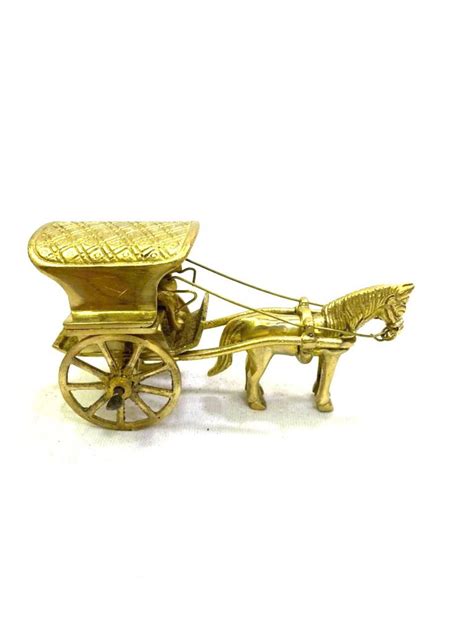Horse Cart With Villager Souvenir Showpiece Brass Art Attraction By Ta