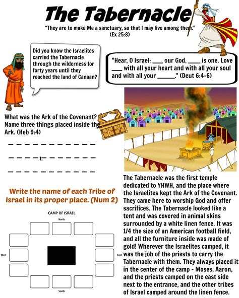 Free Bible Worksheet - The Tabernacle | Moses | Pinterest | Bible ...
