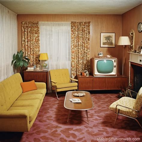 1960s Living Room Scene | Stable Diffusion Online