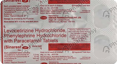 New Sinarest Lp Strip Of 10 Tablets: Uses, Side Effects, Price & Dosage ...