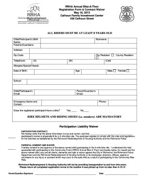 Printable Waiver For A Bike A Thon Form - Fill and Sign Printable ...