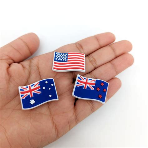 Flag Shoe Charms | Australia USA New Zealand Flag Croc Charms | Jibbitz for Crocs | Country Love ...